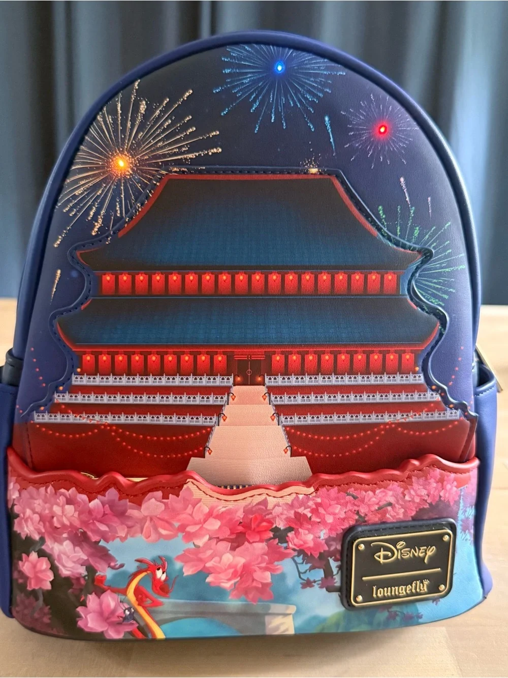 NWT Loungefly Disney Mulan Castle Light-Up Mini Backpack